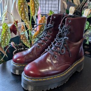 Dr. Martens Cherry Red Platform Boots